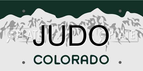 JUDO Colorado License Plate