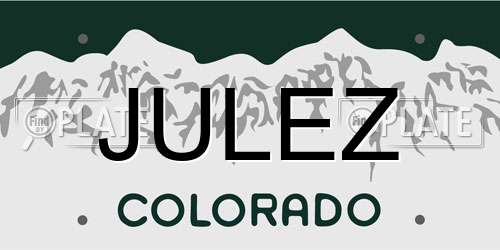 JULEZ Colorado License Plate