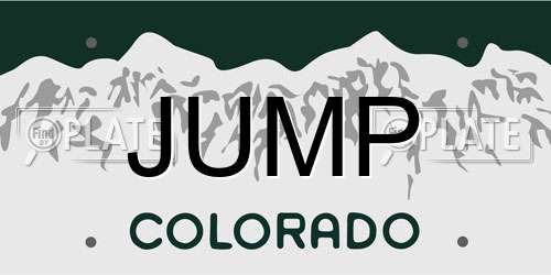JUMP Colorado License Plate