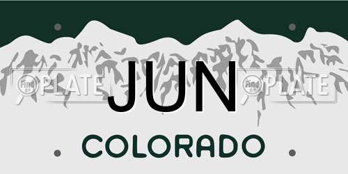 JUN Colorado License Plate
