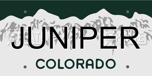 JUNIPER Colorado License Plate