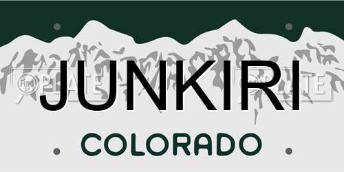 JUNKIRI Colorado License Plate