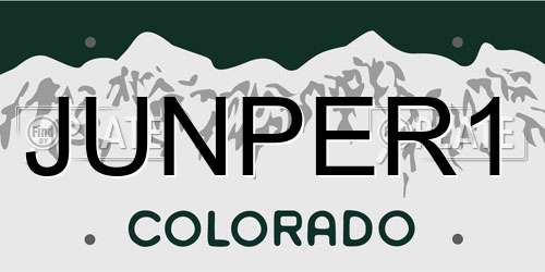 JUNPER1 Colorado License Plate