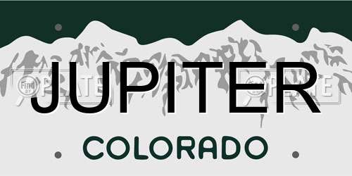 JUPITER Colorado License Plate