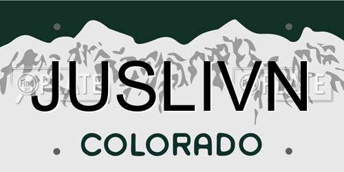 JUSLIVN Colorado License Plate