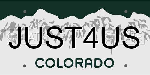 JUST4US Colorado License Plate