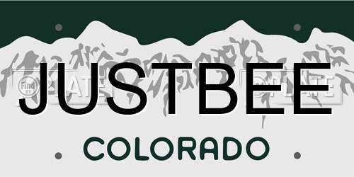 JUSTBEE Colorado License Plate