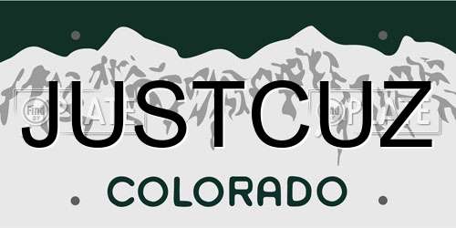 JUSTCUZ Colorado License Plate
