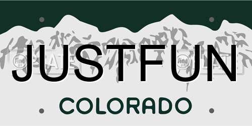 JUSTFUN Colorado License Plate
