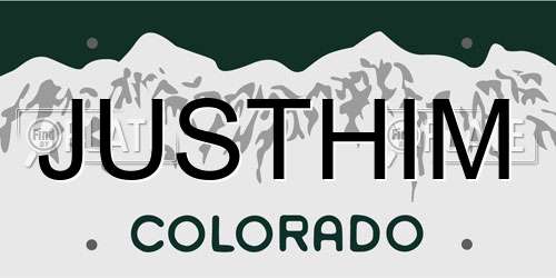 JUSTHIM Colorado License Plate