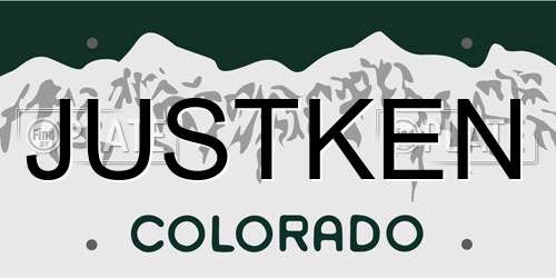 JUSTKEN Colorado License Plate