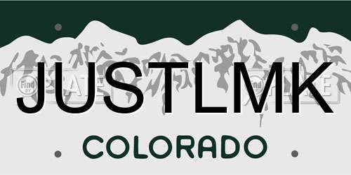 JUSTLMK Colorado License Plate