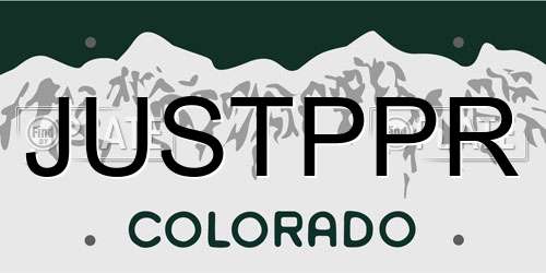 JUSTPPR Colorado License Plate