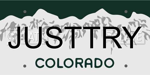 JUSTTRY Colorado License Plate