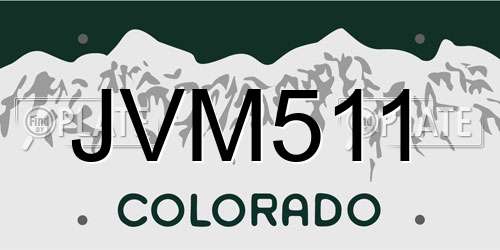 JVM511 Colorado License Plate