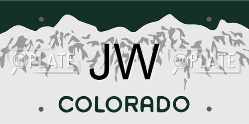 JW Colorado License Plate