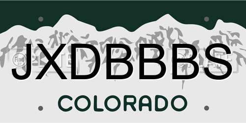 JXDBBBS Colorado License Plate