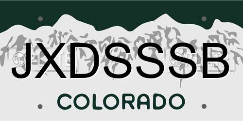 JXDSSSB Colorado License Plate