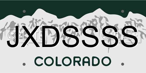 JXDSSSS Colorado License Plate