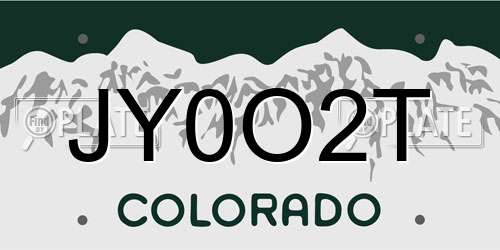 JY0O2T Colorado License Plate