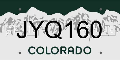 JYQ160 Colorado License Plate