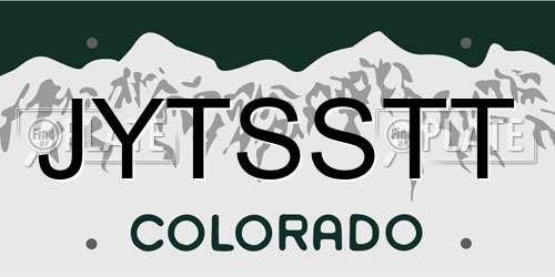 JYTSSTT Colorado License Plate