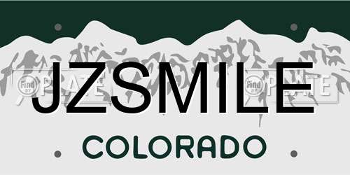 JZSMILE Colorado License Plate