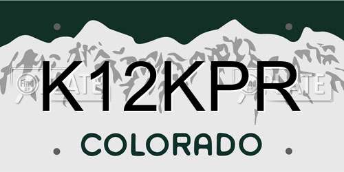 K12KPR Colorado License Plate