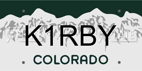 K1RBY Colorado License Plate