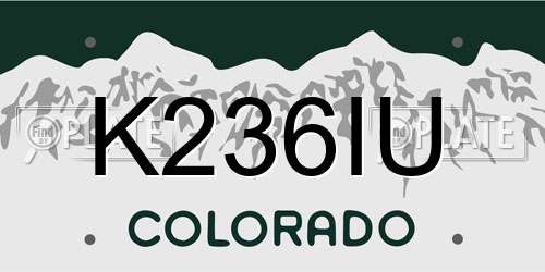 K236IU Colorado License Plate
