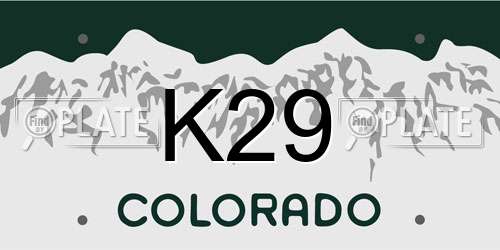 K29 Colorado License Plate