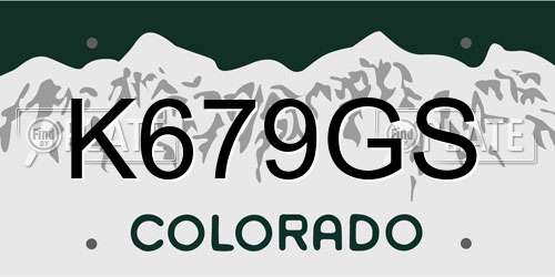 K679GS Colorado License Plate