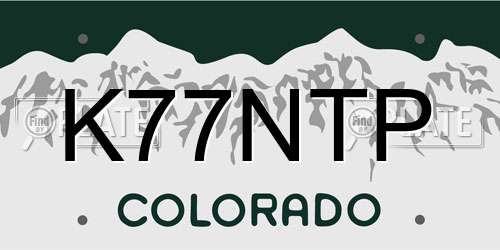 K77NTP Colorado License Plate