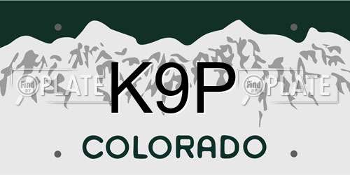 K9P Colorado License Plate