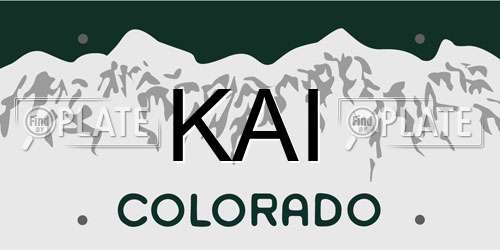 KAI Colorado License Plate