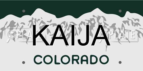 KAIJA Colorado License Plate
