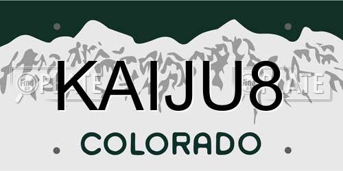 KAIJU8 Colorado License Plate