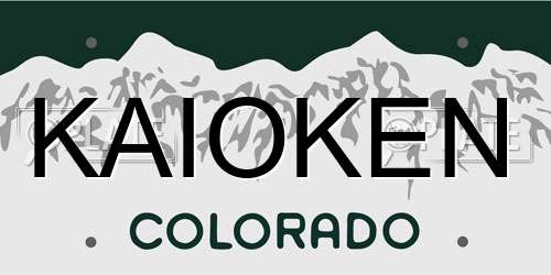 KAIOKEN Colorado License Plate