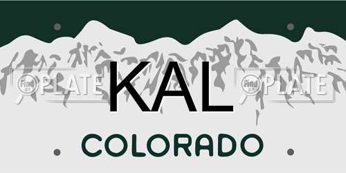 KAL Colorado License Plate