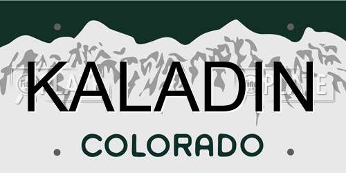 KALADIN Colorado License Plate