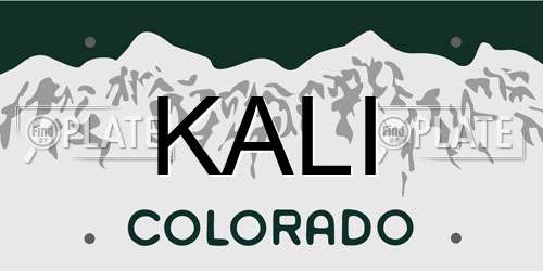 KALI Colorado License Plate