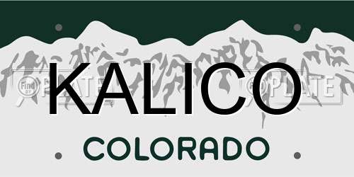 KALICO Colorado License Plate