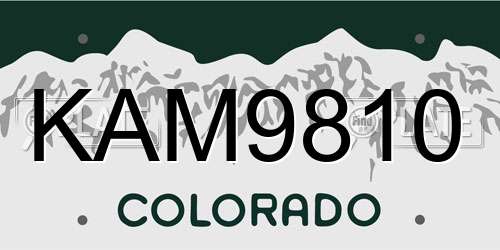 KAM9810 Colorado License Plate