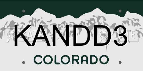 KANDD3 Colorado License Plate