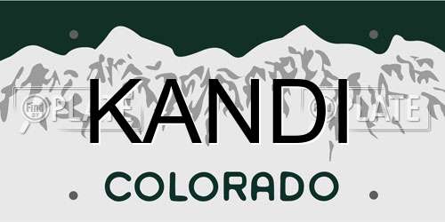 KANDI Colorado License Plate