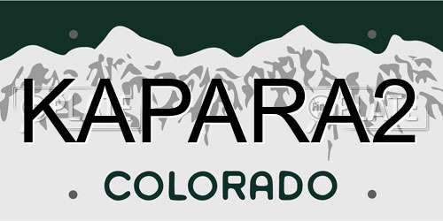 KAPARA2 Colorado License Plate