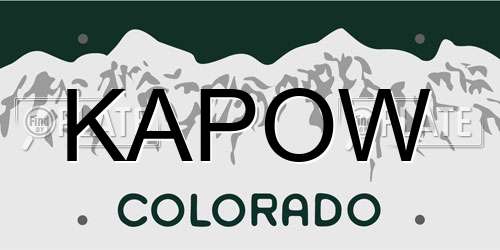KAPOW Colorado License Plate