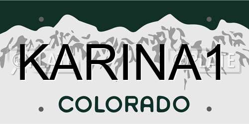 KARINA1 Colorado License Plate