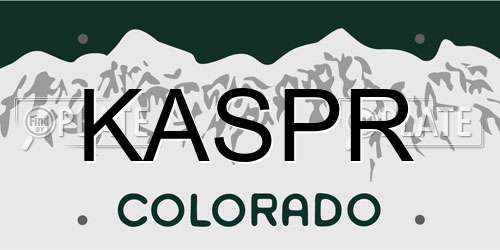 KASPR Colorado License Plate