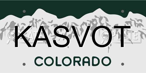 KASVOT Colorado License Plate